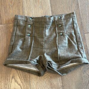 Bella Bliss Plaid Wool Blend Shorts - 10